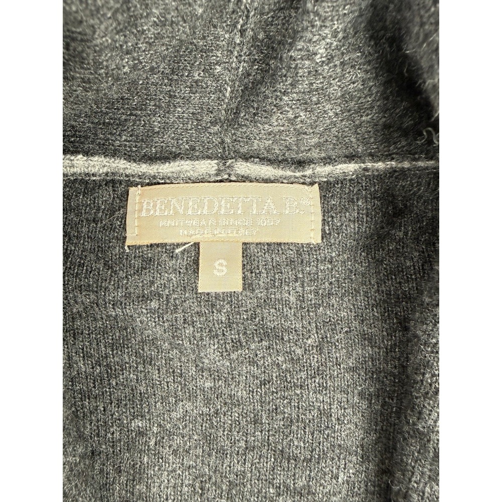 Anthro Benedetta B Wool Cashmere Cardigan Gray Open Front Cozy S - Picture 4 of 8